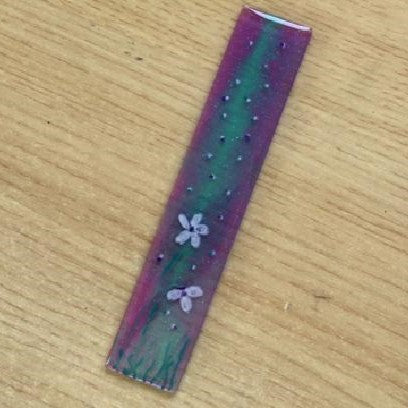 Spring Meadow hand-painted resin bookmark