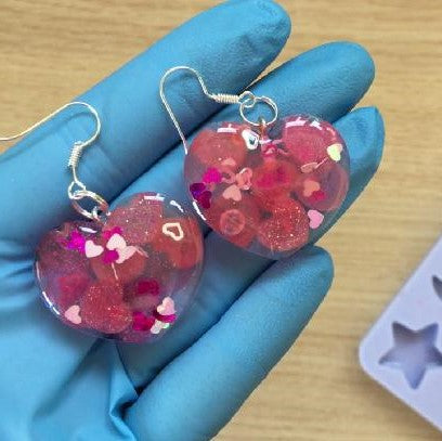 Easy Resin Tutorial: DIY Heart Earrings