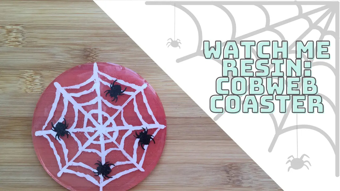 HOW-TO-DIY-Hand-Painted-Cobweb-Resin-Coaster The Crafts and Glitter Shop