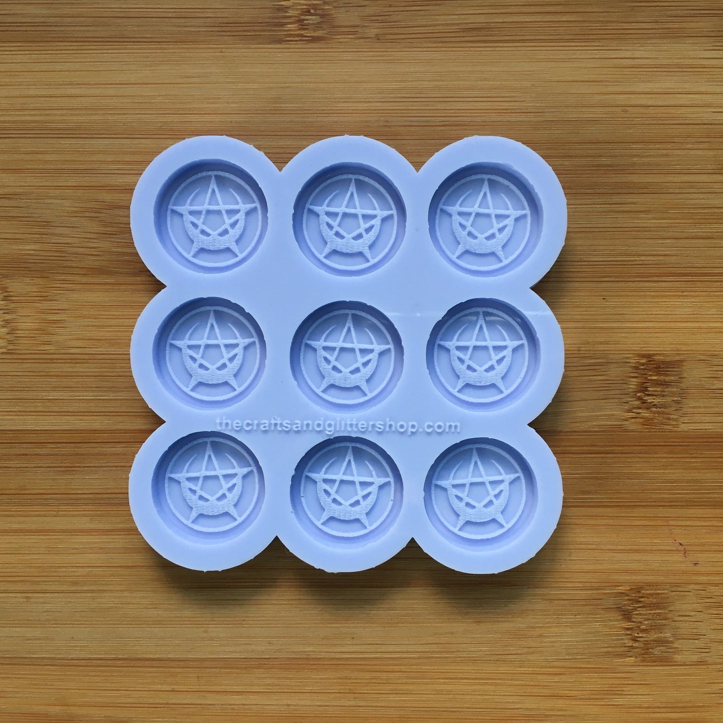 1" Pentacle Crescent Moon Silicone Mold