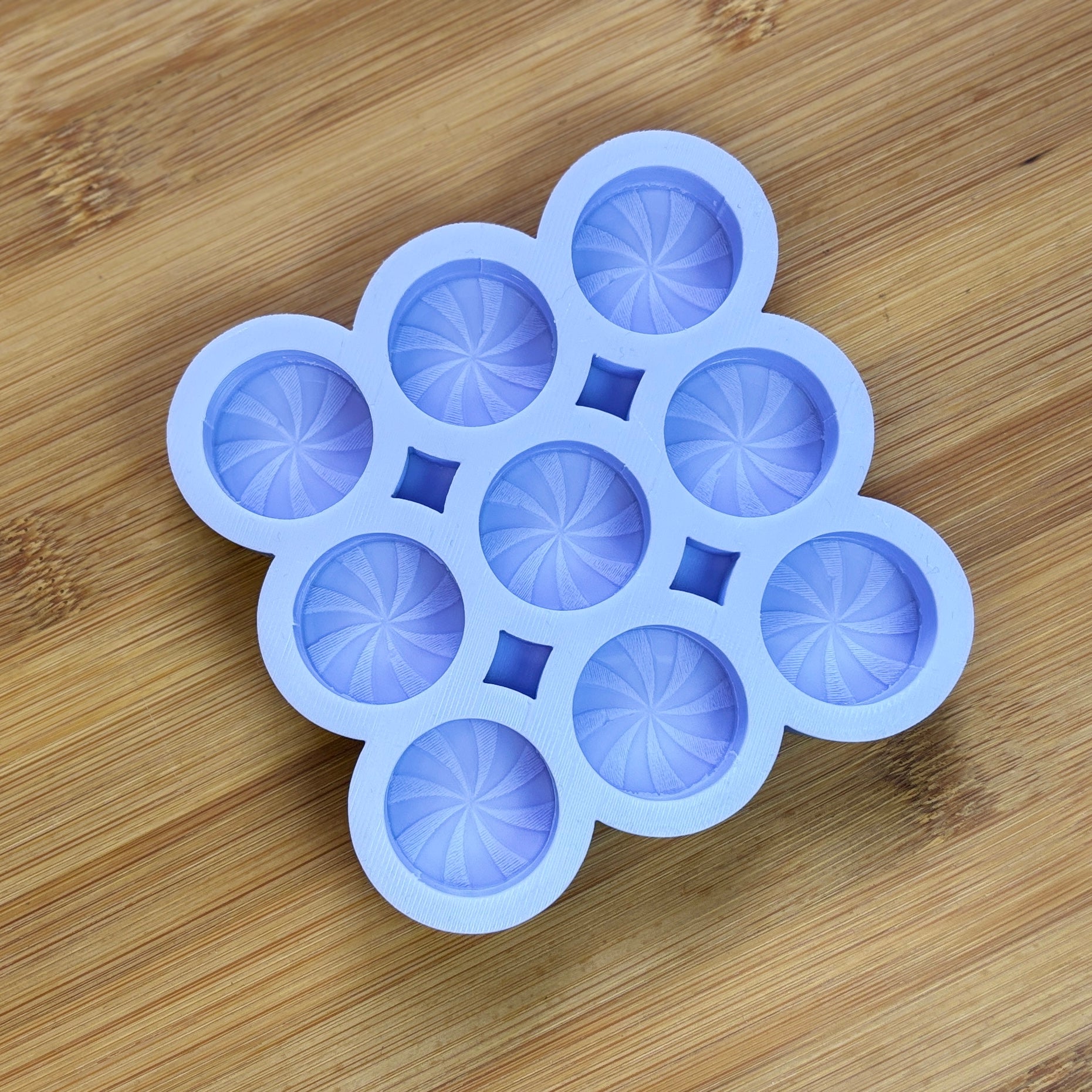 1 inch Peppermint Swirl Silicone Mold