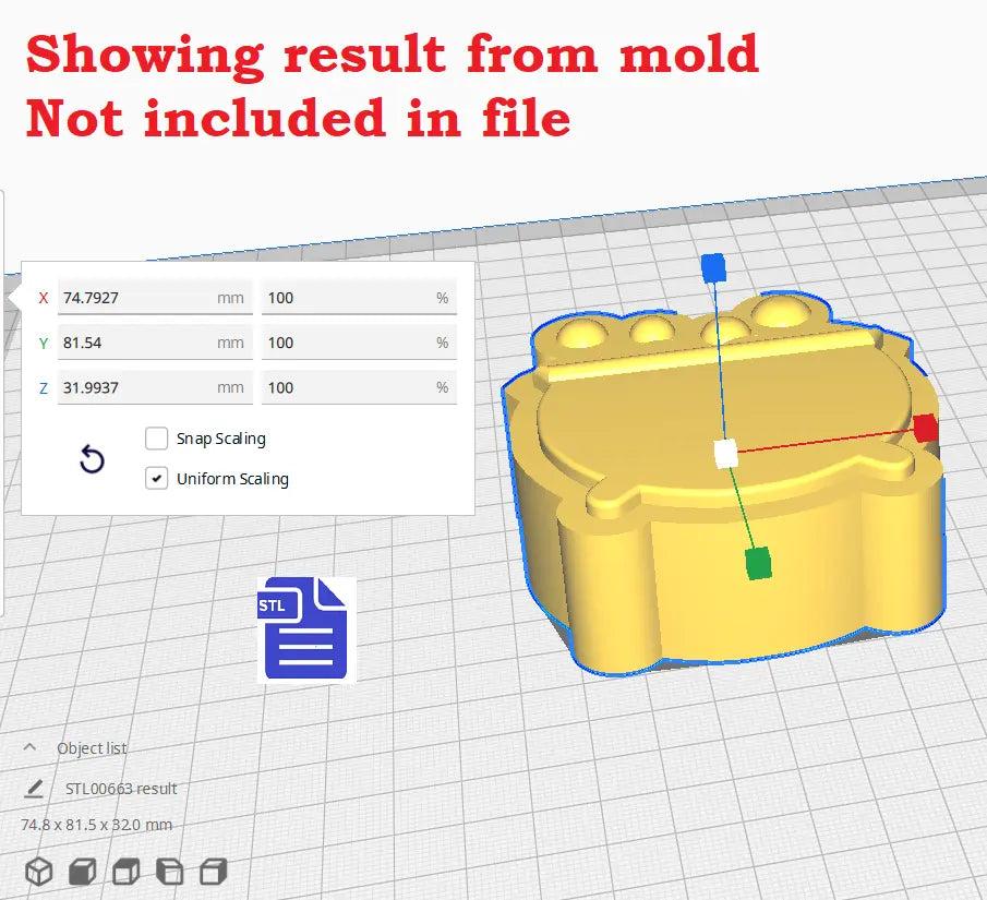 1 pc Bubble Cauldron Bath Bomb Mold STL File