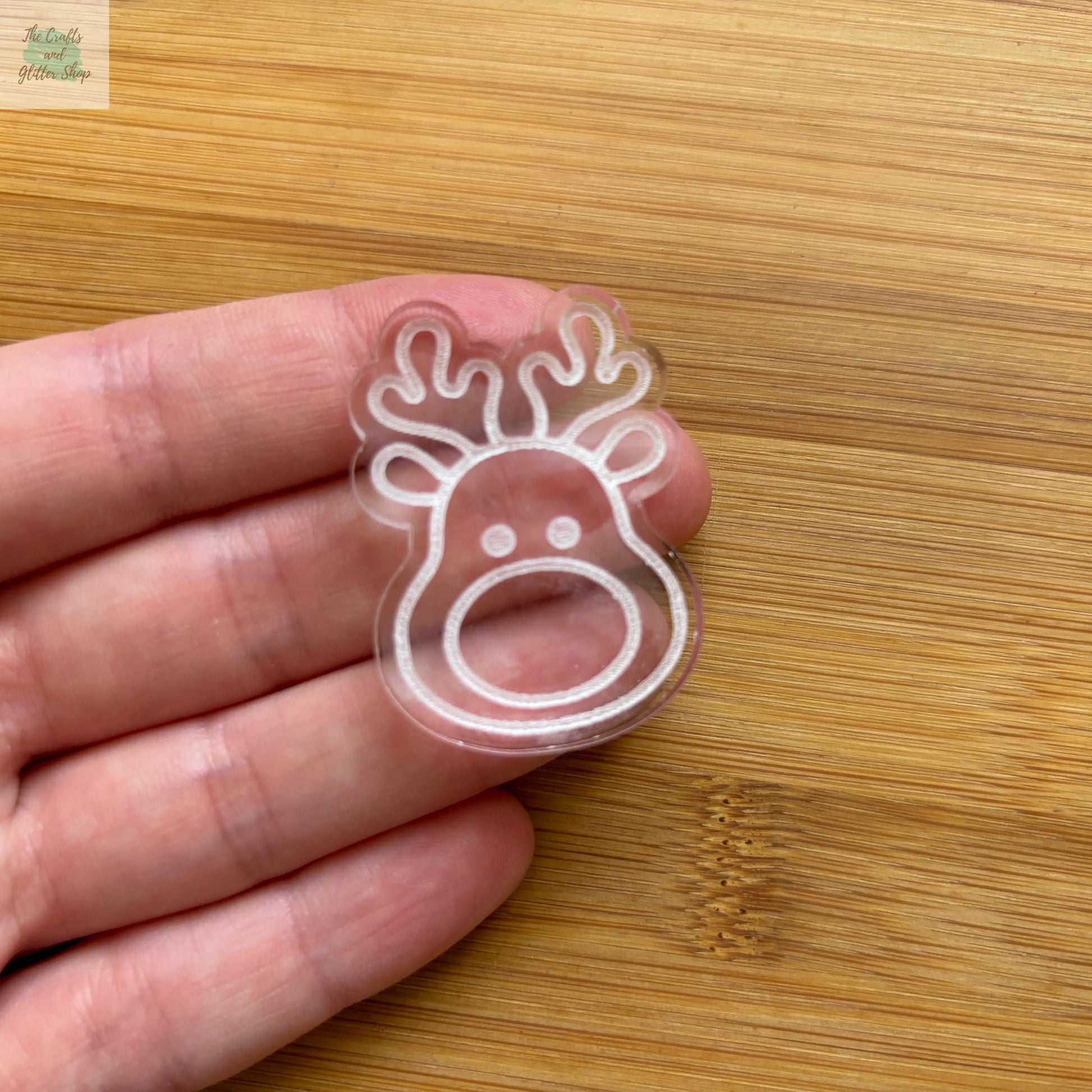 1 pc Reindeer Clear Acrylic Shape - The Crafts and Glitter Shop