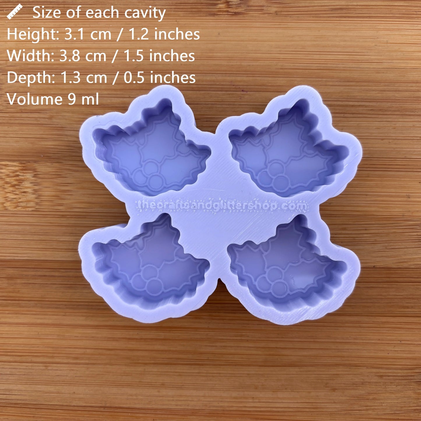 1.5 inch Holly Silicone Mold - The Crafts and Glitter Shop