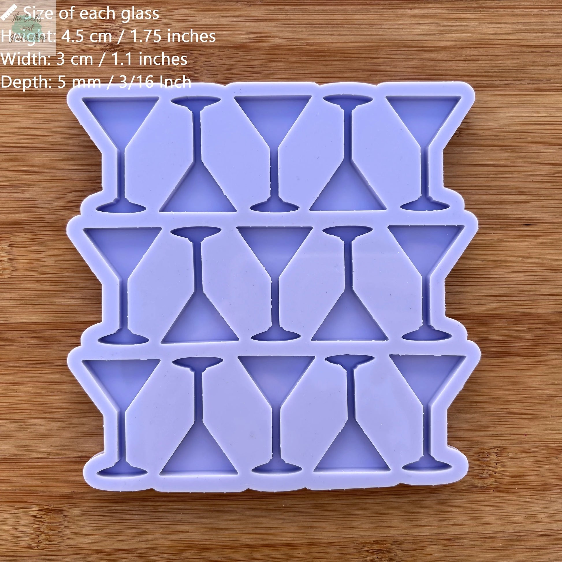 1.75 inch Martini Glass Silicone Mold - The Crafts and Glitter Shop