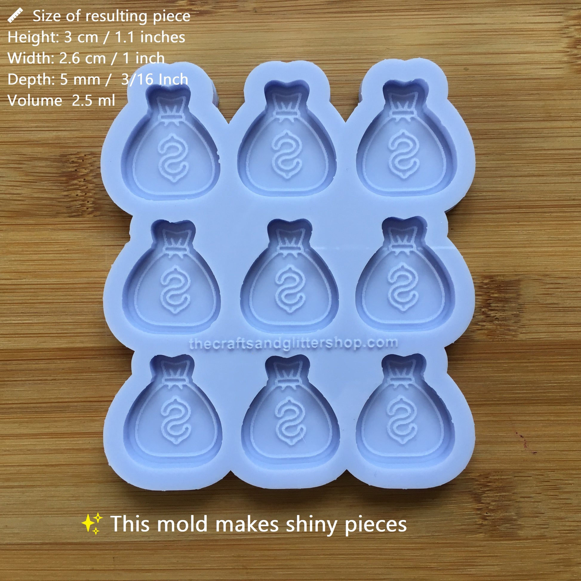 1.1" Money Bag Silicone Mold