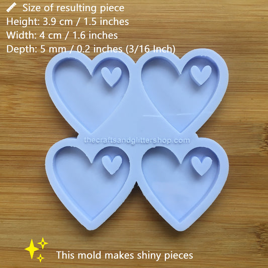 1.6" Heart Silicone Mold
