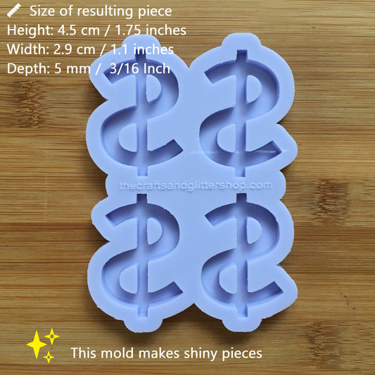 1.75" Dollar Sign Silicone Mold