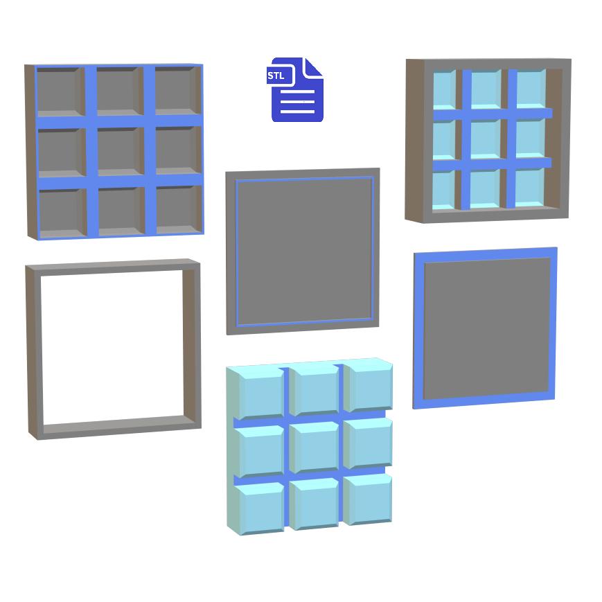1pc + 2pc + 3pc 9 cube snap bar Bath Bomb Mold STL File