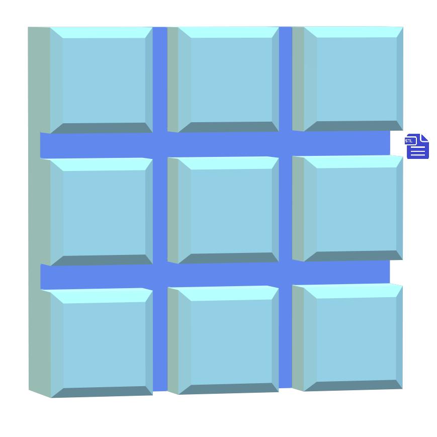 1pc + 2pc + 3pc 9 cube snap bar Bath Bomb Mold STL File
