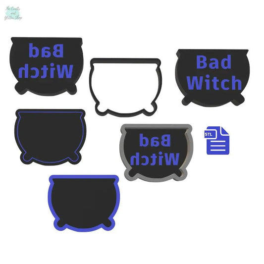 1pc + 2pc +3pc Bad Witch Bath Bomb Mold STL File
