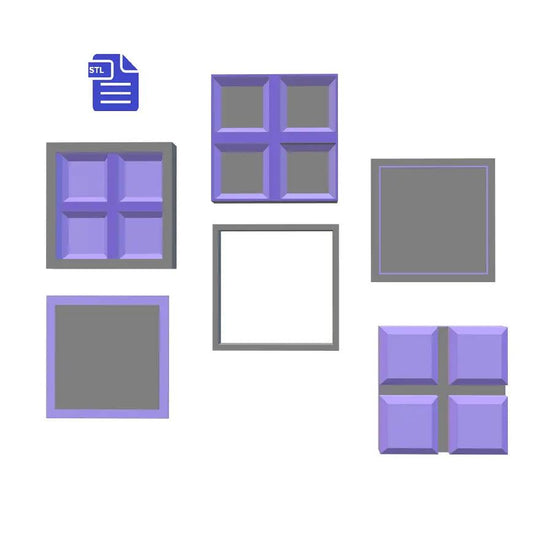 1pc + 2pc + 3pc Cube Snap Bar Bath Bomb Mold STL File