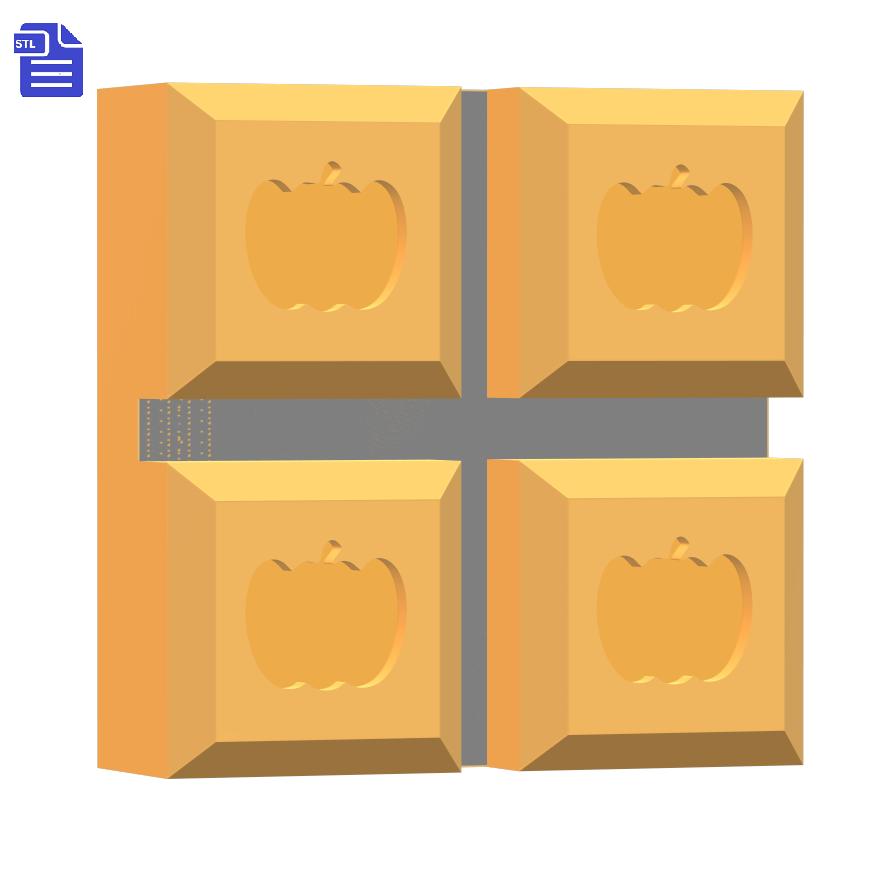 1pc + 2pc + 3pc Pumpkin Cube Snap Bar Bath Bomb Mold STL File