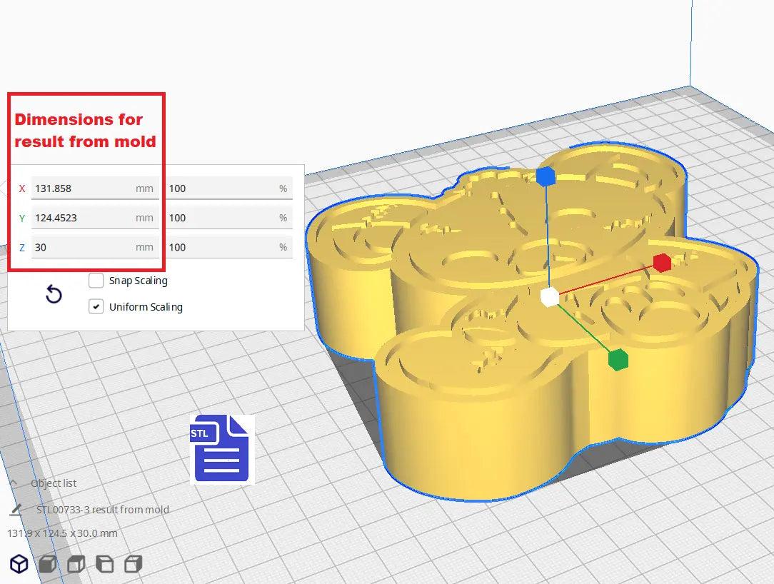 1pc & 2pc Damaged Teddy Bear Bath Bomb Mold STL File