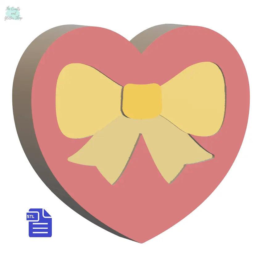 1pc + 2pc Heart Gift Box Bath Bomb Mold STL File