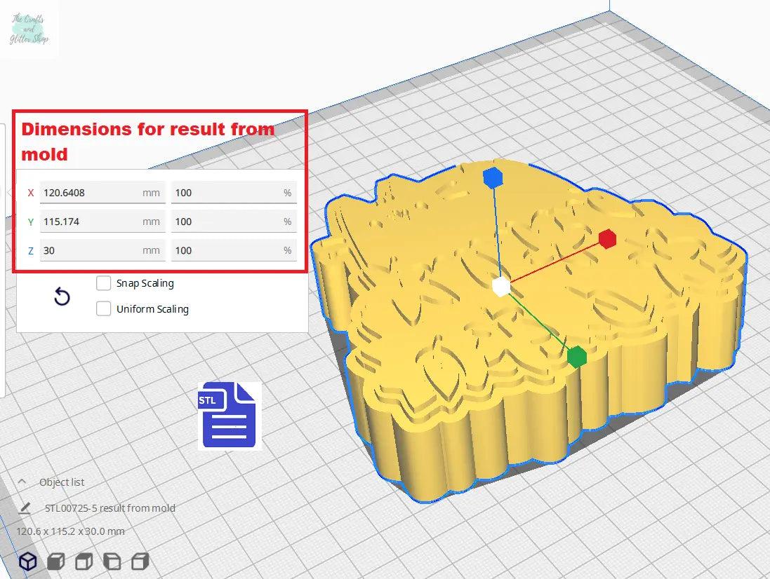 1pc & 3pc Autumn Pusheen Bath Bomb Mold STL File