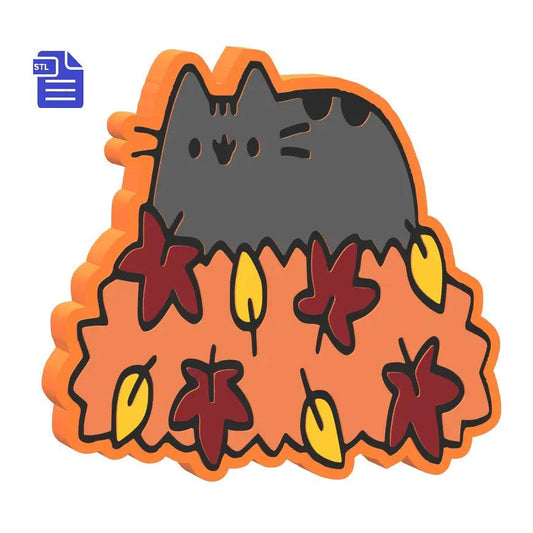 1pc & 3pc Autumn Pusheen Bath Bomb Mold STL File