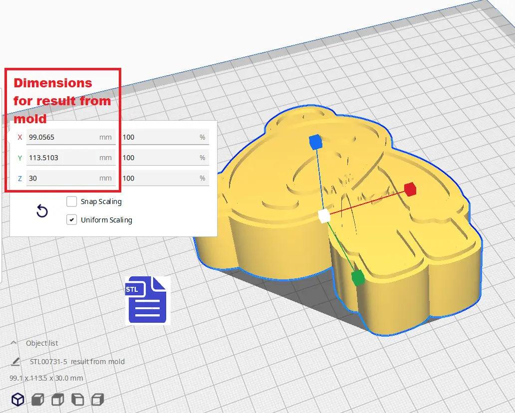 1pc & 3pc Gloomy Bear Bath Bomb Mold STL File