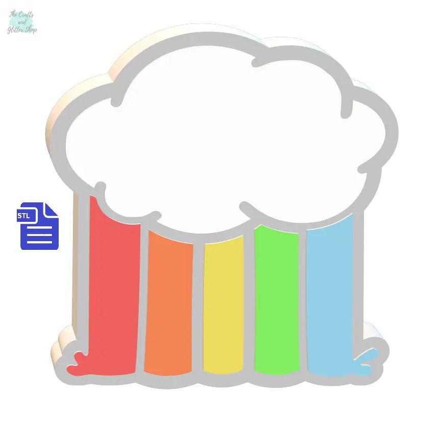 1pc & 3pc Rainbow Cloud Bath Bomb Mold STL File