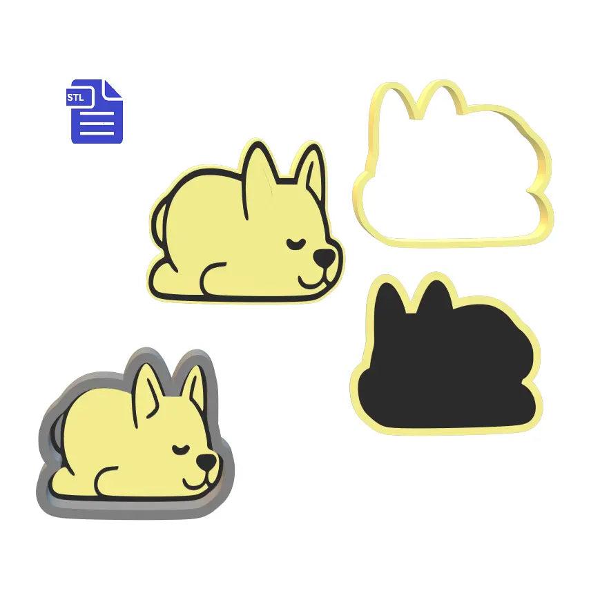 1pc & 3pc Sleeping Dog Bath Bomb mold STL File