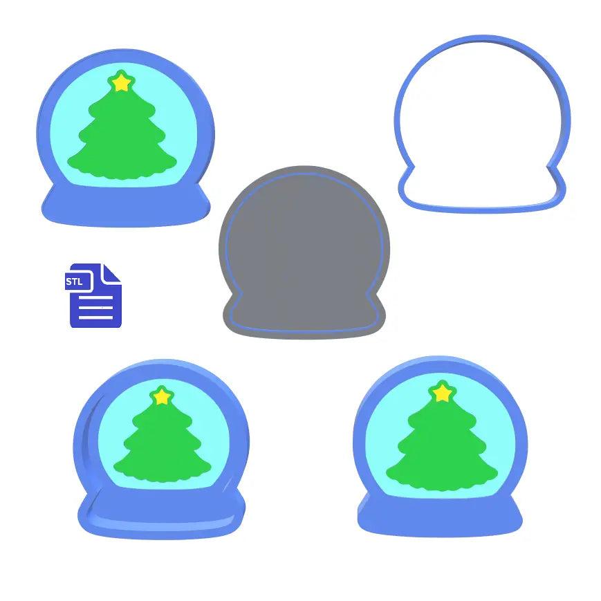 1pc & 3pc Snowglobe Bath Bomb Mold STL File