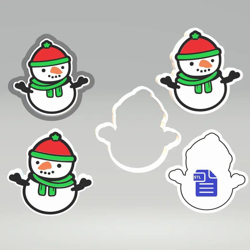 1pc & 3pc Snowman Bath Bomb Mold STL File