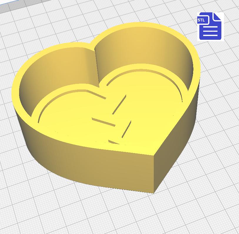 1pc Broken Heart Bath Bomb Mold STL File