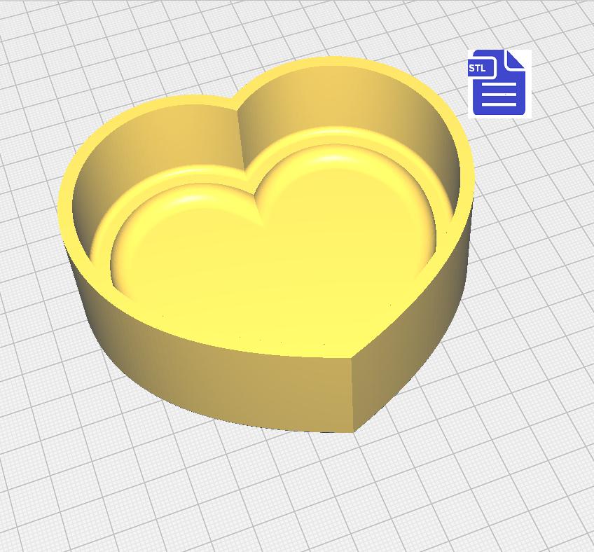 1pc Bubble Heart Bath Bomb Mold STL File