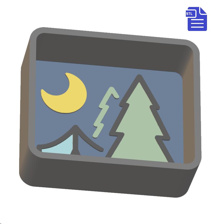 1pc Camping Bath Bomb Mold STL File