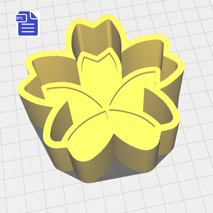 1pc Cherry Blossom Bath Bomb Mold STL File