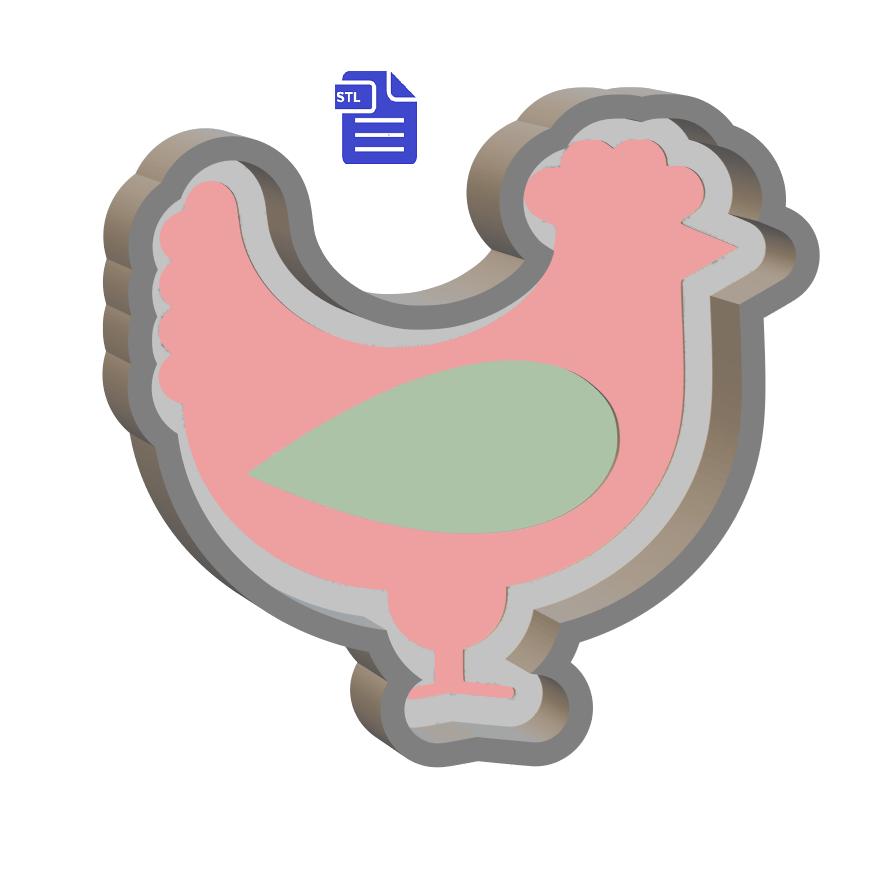 1pc Chicken Bath Bomb Mold STL File