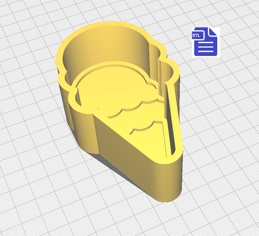 1pc Double Scoop Ice Cream Cone Bath Bomb Mold STL File