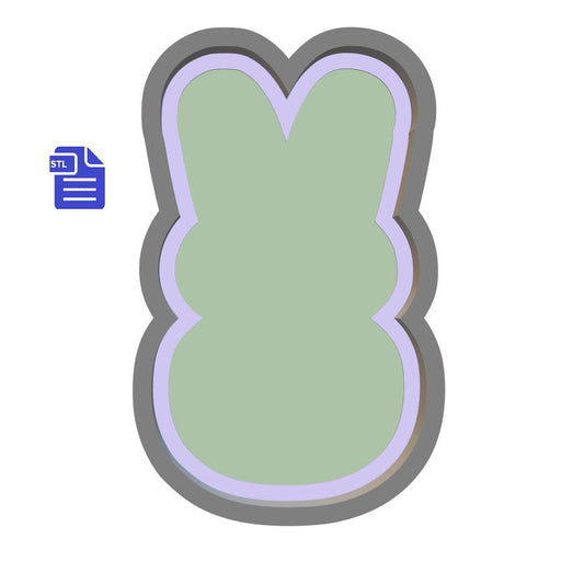 1pc Easter Bunny Silhouette Bath Bomb Mold STL File