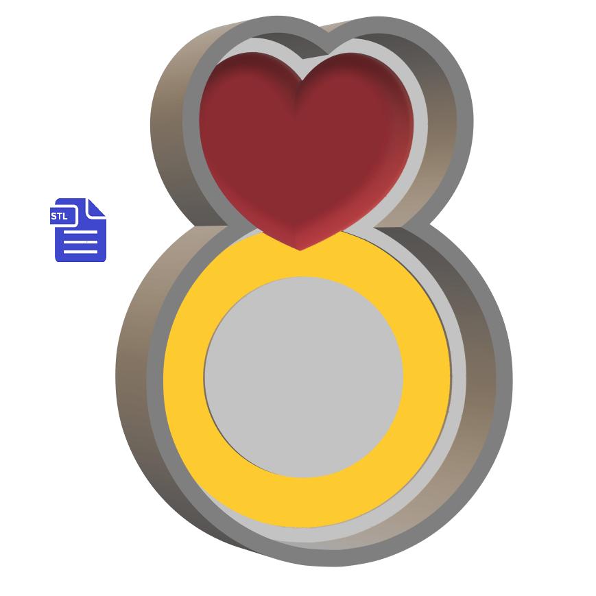 1pc Engagement Ring Bath Bomb Mold STL File