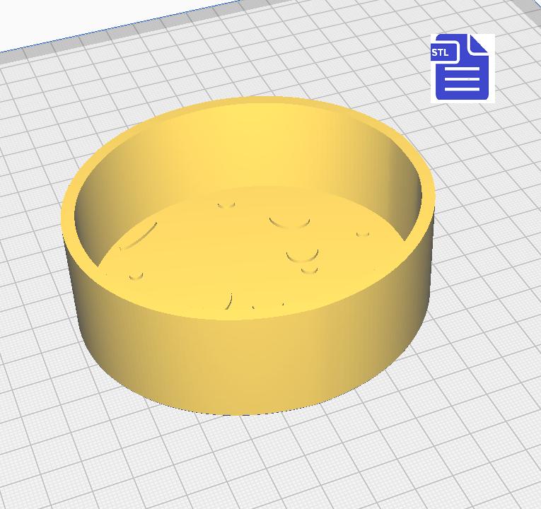 1pc Full Moon Bath Bomb Mold STL File