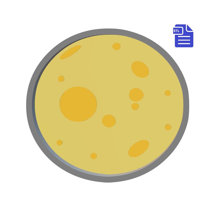 1pc Full Moon Bath Bomb Mold STL File