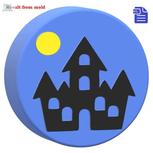 1pc Haunted House Bath Bomb Mold STL File