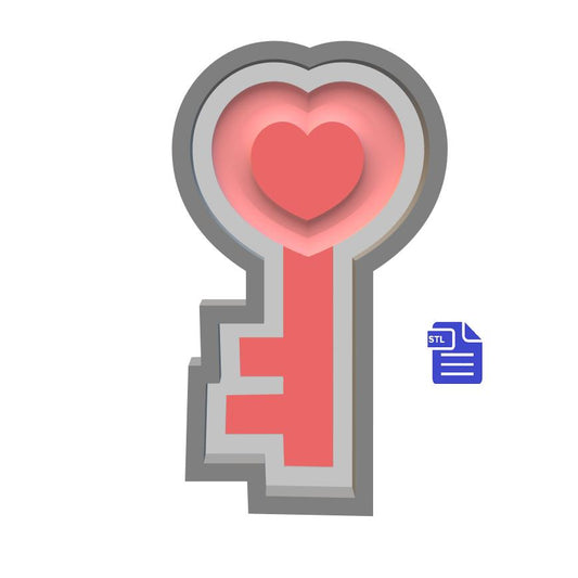 1pc Heart Key Bath Bomb Mold STL File