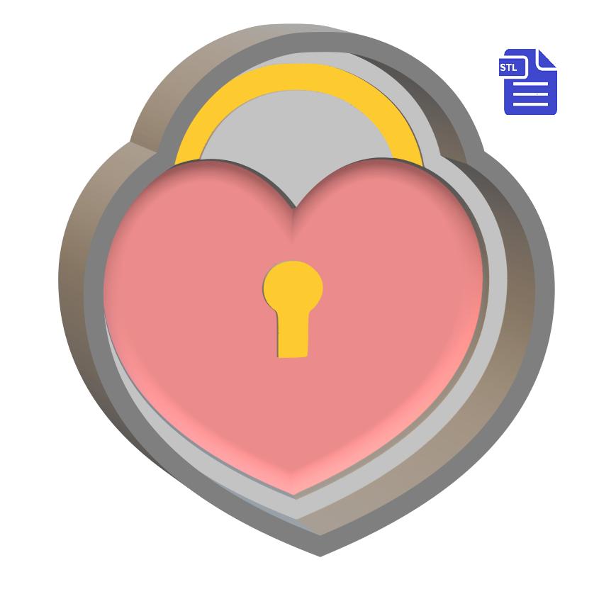 1pc Heart Locket Bath Bomb Mold STL File