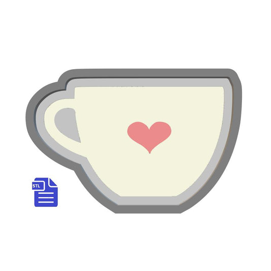 1pc Heart Teacup Bath Bomb Mold STL File