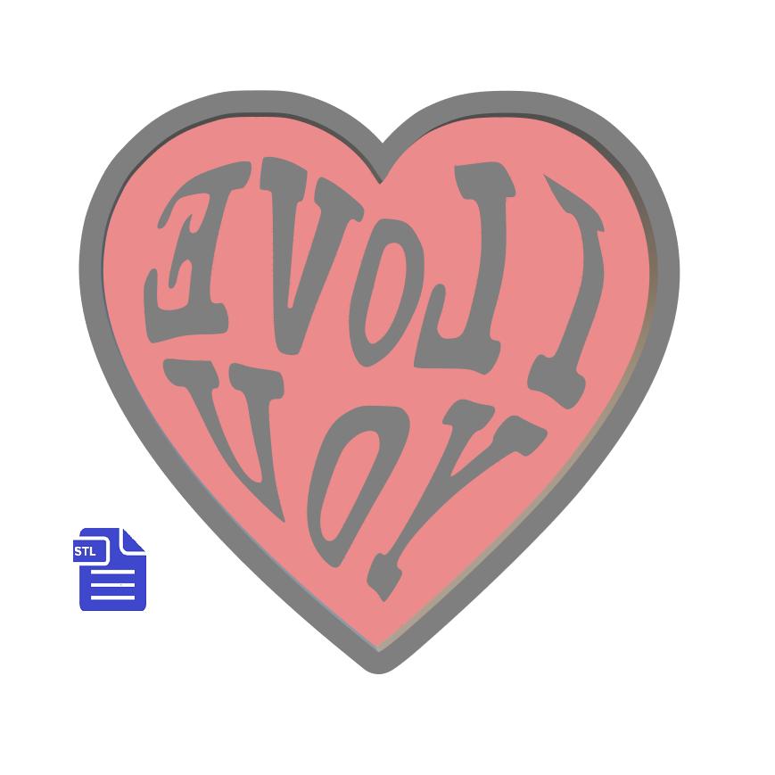 1pc I Love You Bath Bomb Mold STL File