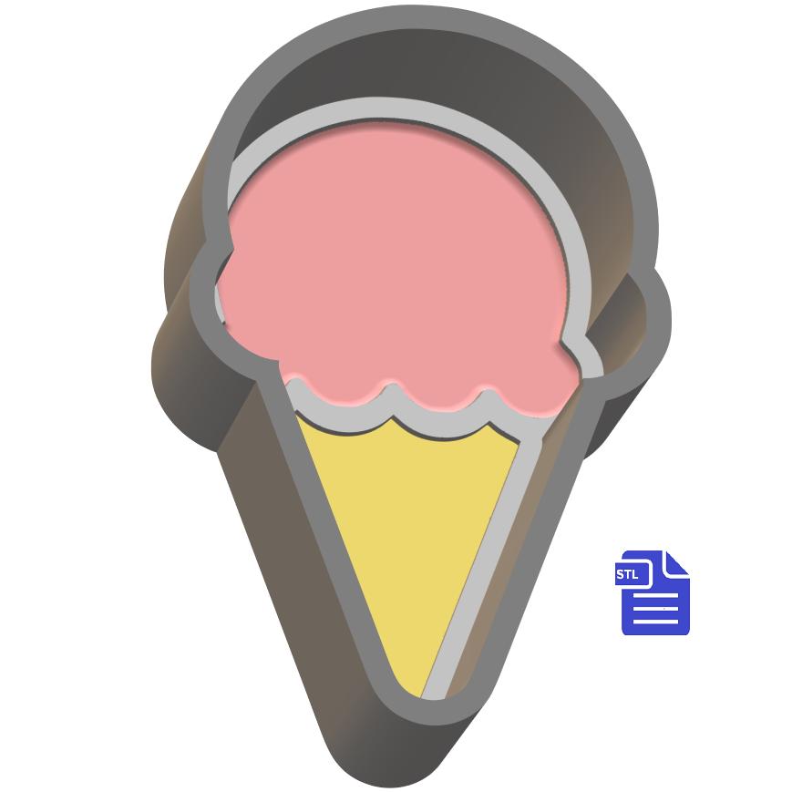 1pc Ice Cream Cone Bath Bomb Mold STL File