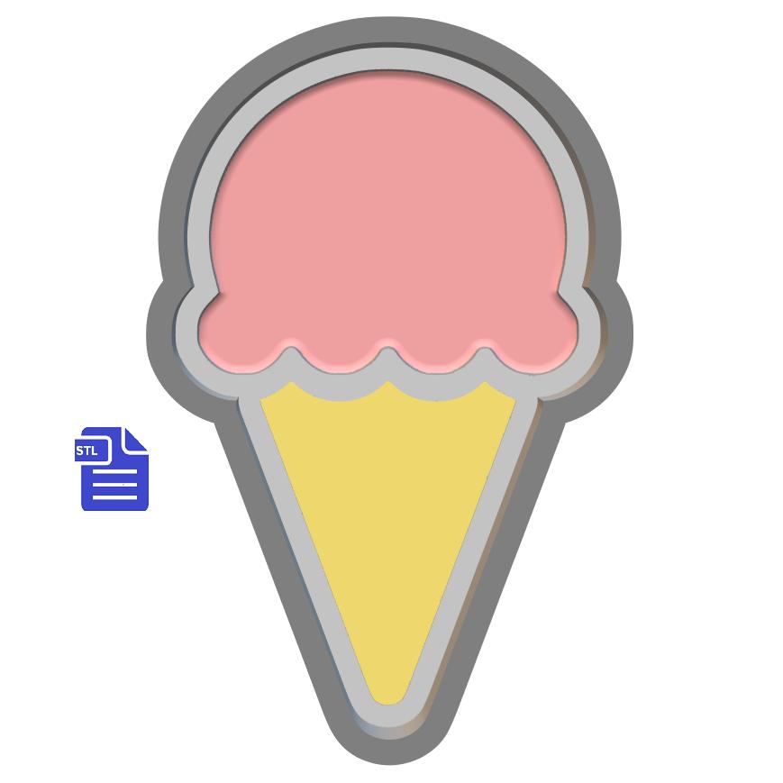 1pc Ice Cream Cone Bath Bomb Mold STL File