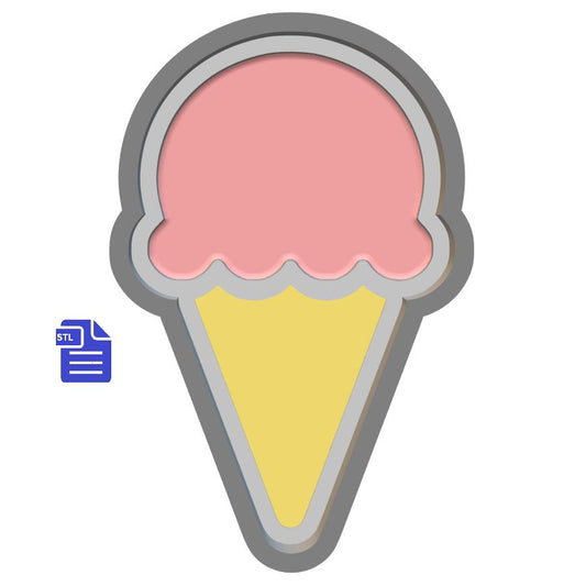 1pc Ice Cream Cone Bath Bomb Mold STL File