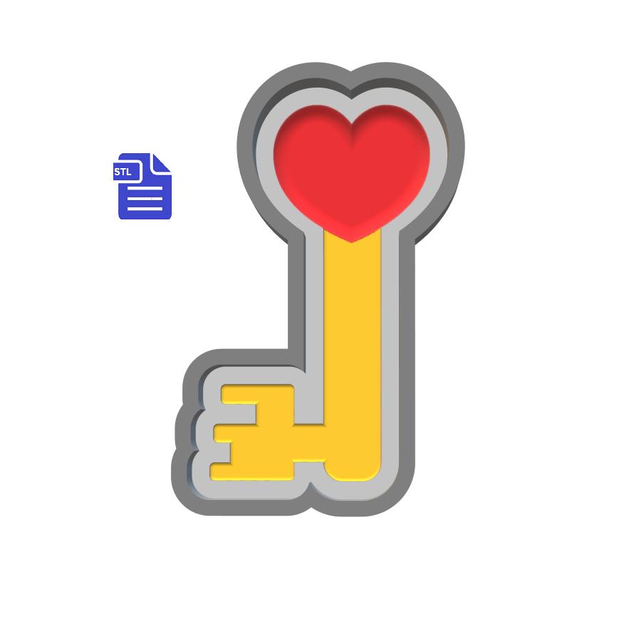 1pc Key to my Heart Bath Bomb Mold STL File