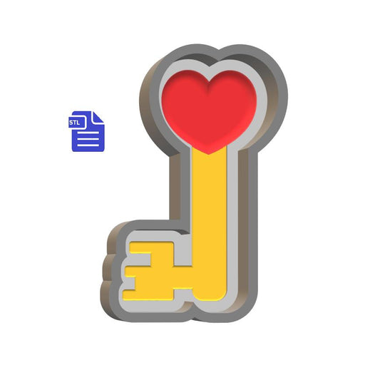 1pc Key to my Heart Bath Bomb Mold STL File