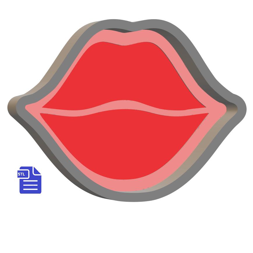 1pc Lips Bath Bomb Mold STL File
