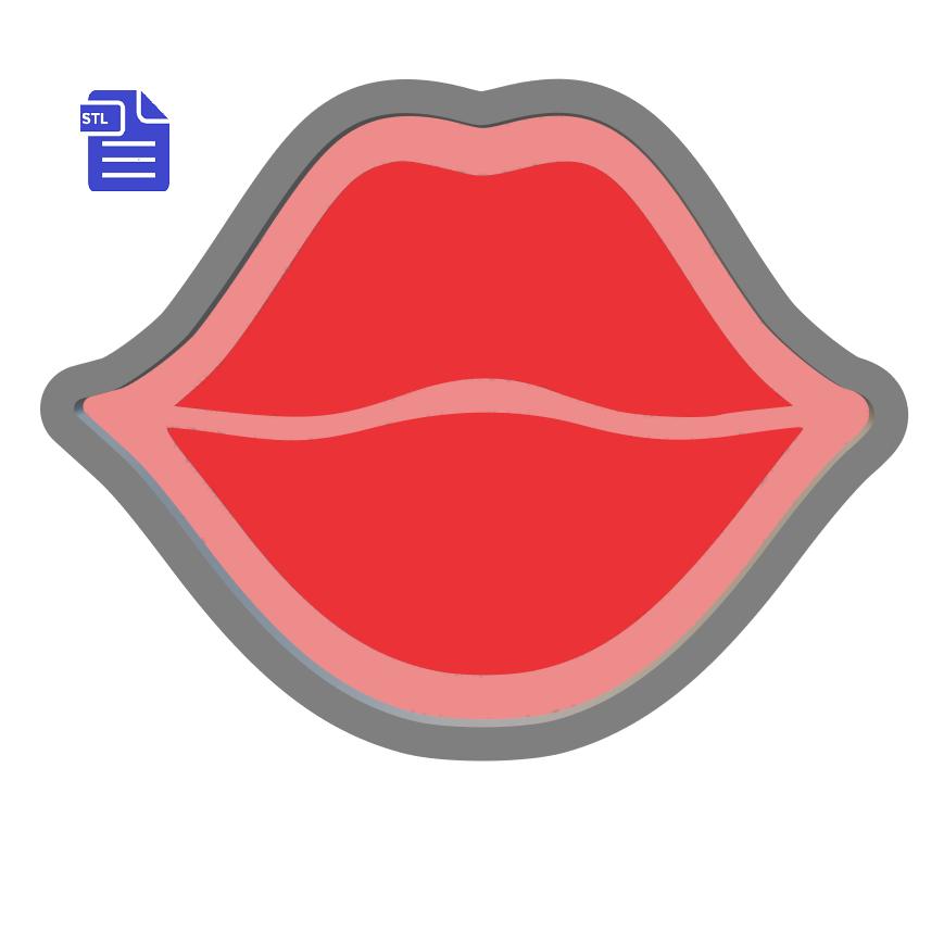 1pc Lips Bath Bomb Mold STL File