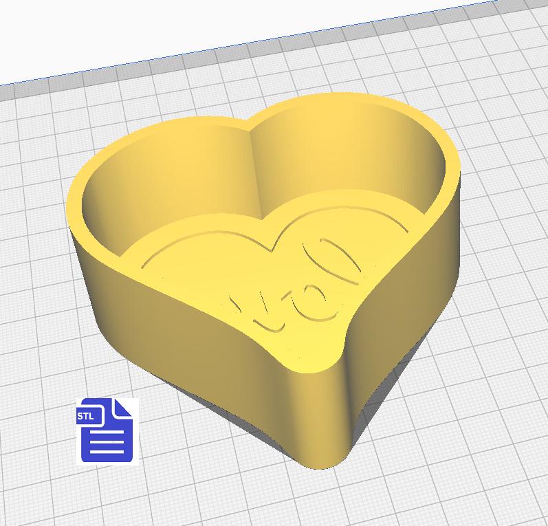 1pc Love Heart Bath Bomb Mold STL File