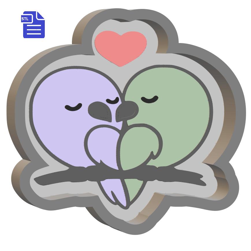 1pc Lovebirds Bath Bomb Mold STL File